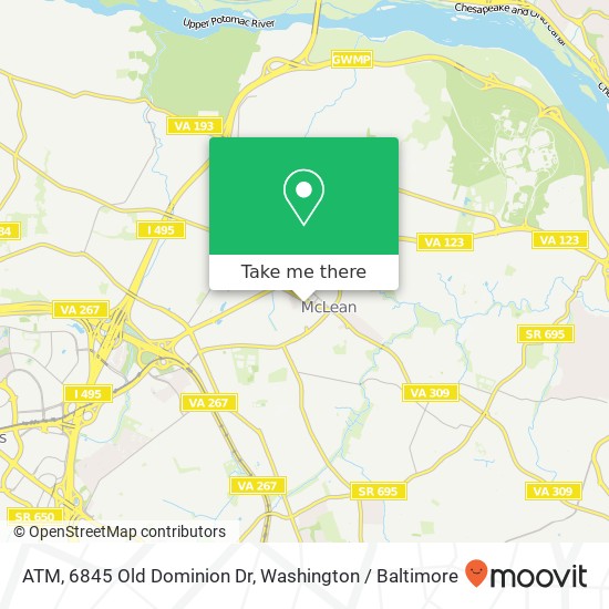 Mapa de ATM, 6845 Old Dominion Dr