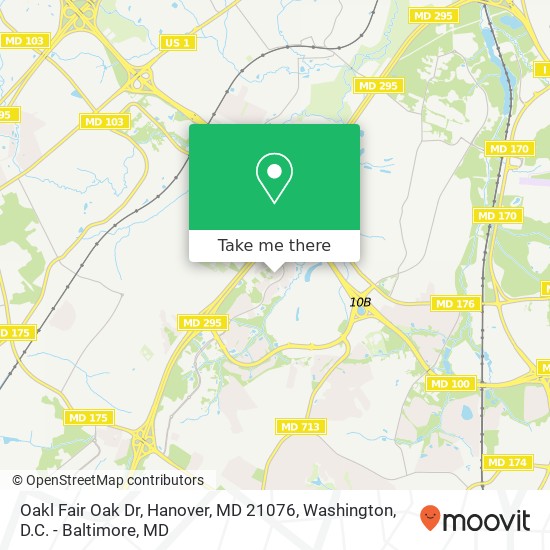 Mapa de Oakl Fair Oak Dr, Hanover, MD 21076