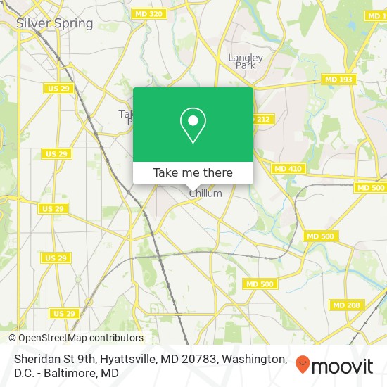 Mapa de Sheridan St 9th, Hyattsville, MD 20783