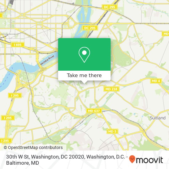 Mapa de 30th W St, Washington, DC 20020