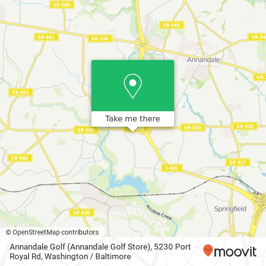 Annandale Golf (Annandale Golf Store), 5230 Port Royal Rd map