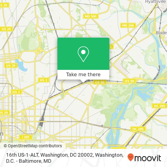16th US-1-ALT, Washington, DC 20002 map