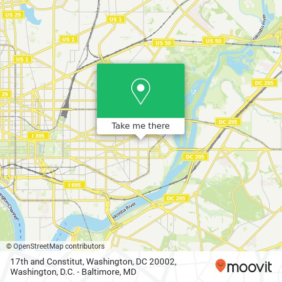 17th and Constitut, Washington, DC 20002 map
