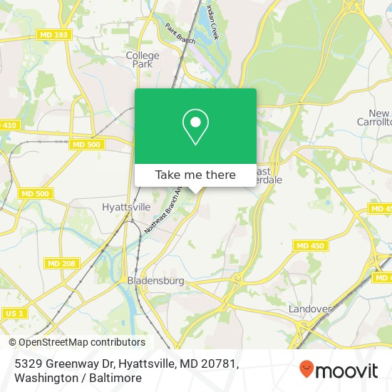 5329 Greenway Dr, Hyattsville, MD 20781 map