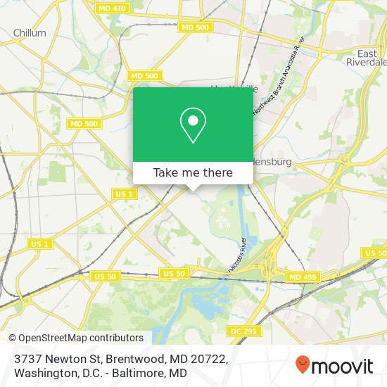 Mapa de 3737 Newton St, Brentwood, MD 20722
