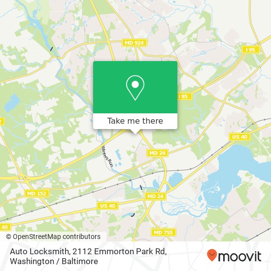 Mapa de Auto Locksmith, 2112 Emmorton Park Rd