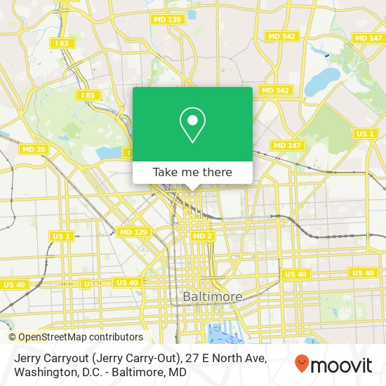 Jerry Carryout (Jerry Carry-Out), 27 E North Ave map