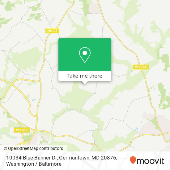 Mapa de 10034 Blue Banner Dr, Germantown, MD 20876