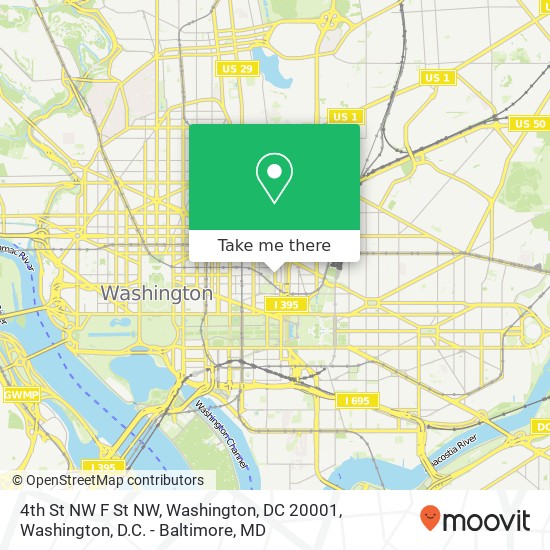 4th St NW F St NW, Washington, DC 20001 map