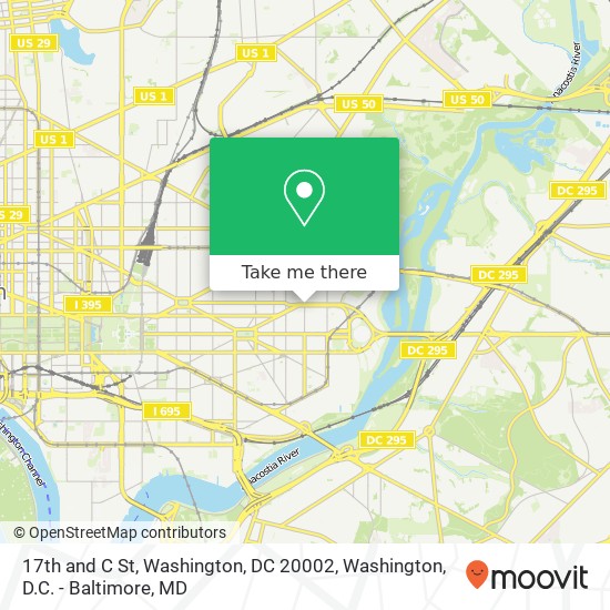 Mapa de 17th and C St, Washington, DC 20002