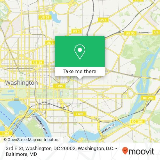 Mapa de 3rd E St, Washington, DC 20002