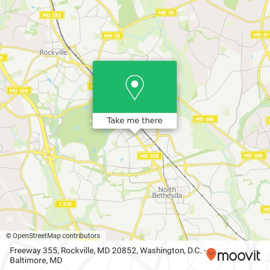 Mapa de Freeway 355, Rockville, MD 20852