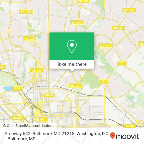 Mapa de Freeway 542, Baltimore, MD 21218