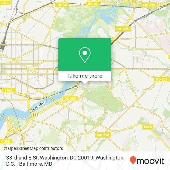33rd and E St, Washington, DC 20019 map