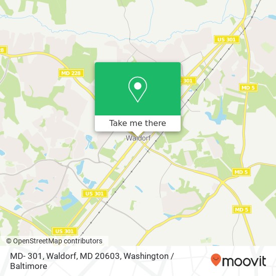 Mapa de MD- 301, Waldorf, MD 20603
