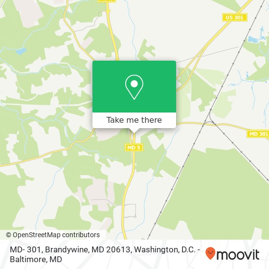 Mapa de MD- 301, Brandywine, MD 20613