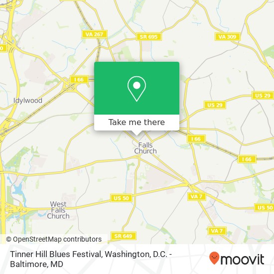Mapa de Tinner Hill Blues Festival