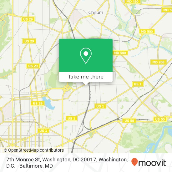 Mapa de 7th Monroe St, Washington, DC 20017