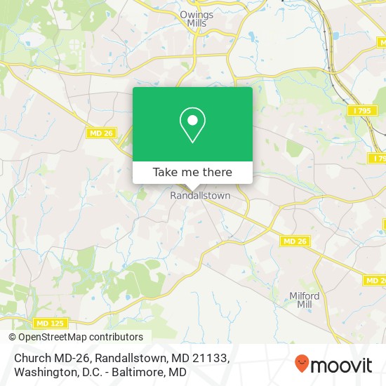 Church MD-26, Randallstown, MD 21133 map