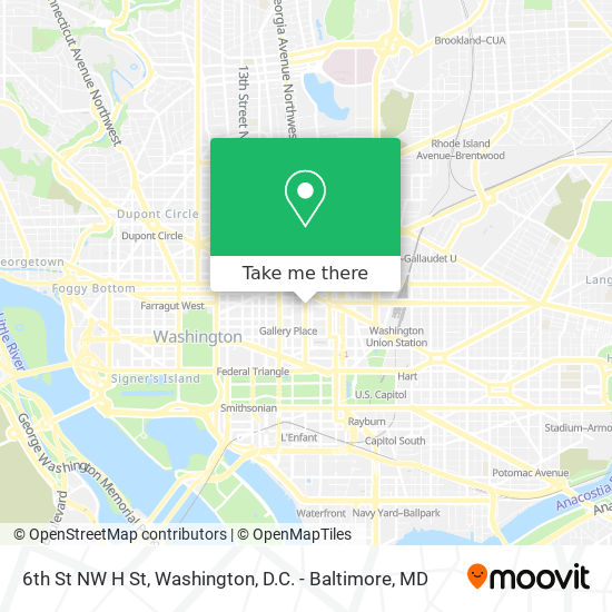 Mapa de 6th St NW H St