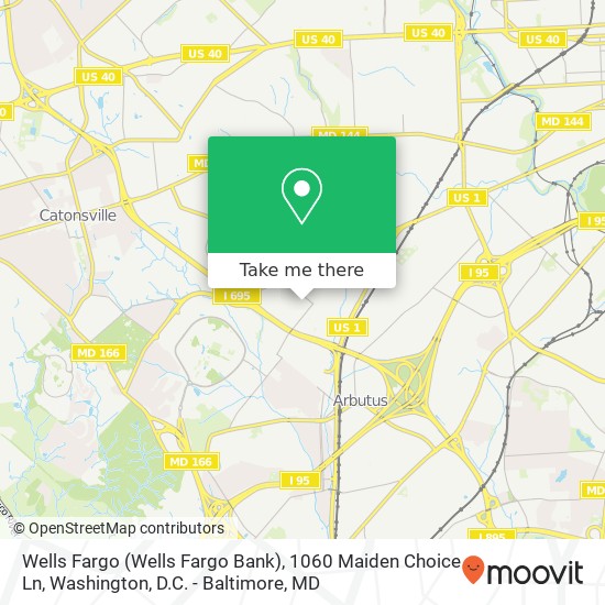Mapa de Wells Fargo (Wells Fargo Bank), 1060 Maiden Choice Ln