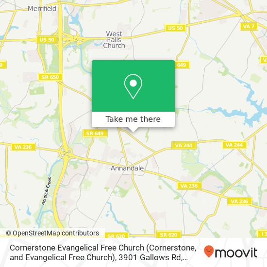 Cornerstone Evangelical Free Church (Cornerstone, and Evangelical Free Church), 3901 Gallows Rd map