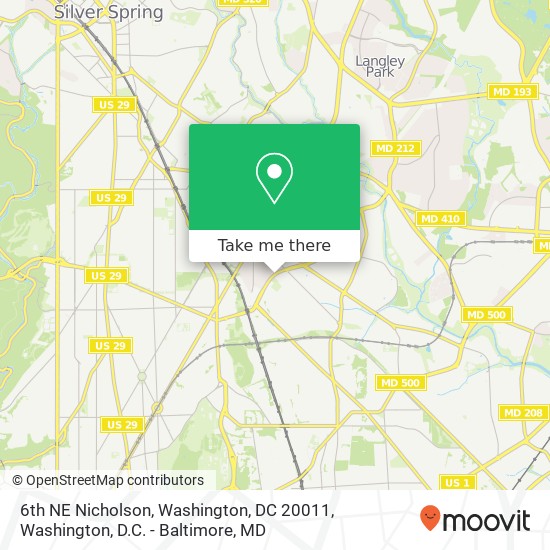 Mapa de 6th NE Nicholson, Washington, DC 20011