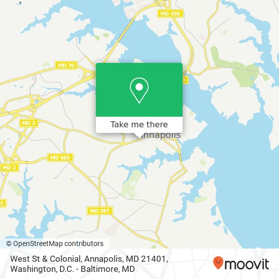 Mapa de West St & Colonial, Annapolis, MD 21401