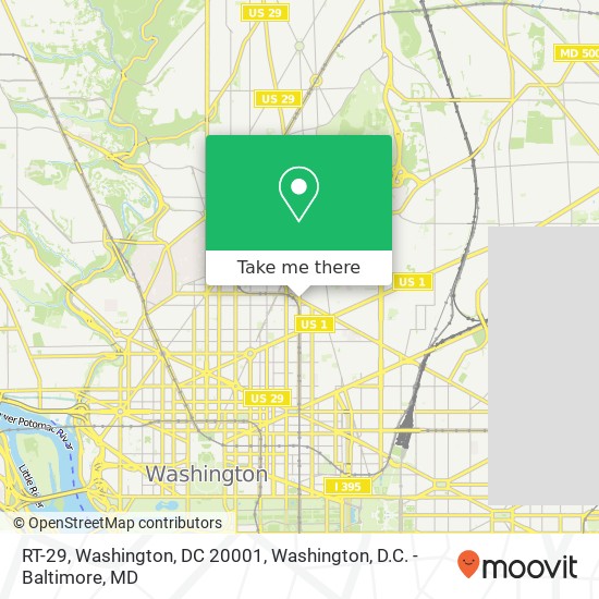 Mapa de RT-29, Washington, DC 20001