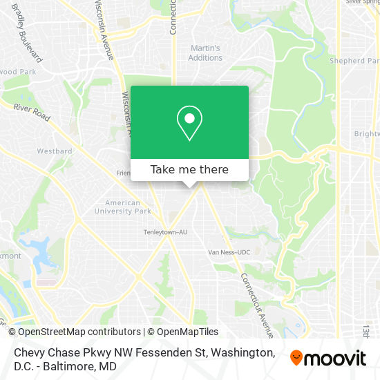 Mapa de Chevy Chase Pkwy NW Fessenden St