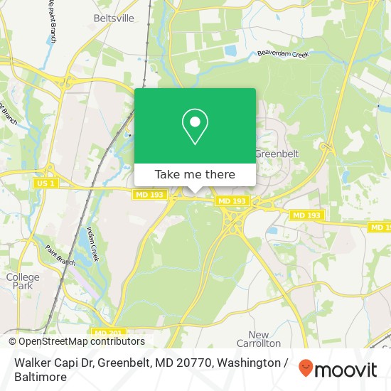 Mapa de Walker Capi Dr, Greenbelt, MD 20770