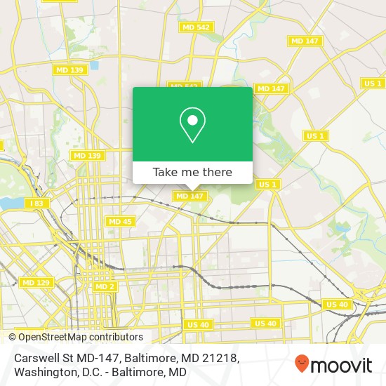 Mapa de Carswell St MD-147, Baltimore, MD 21218