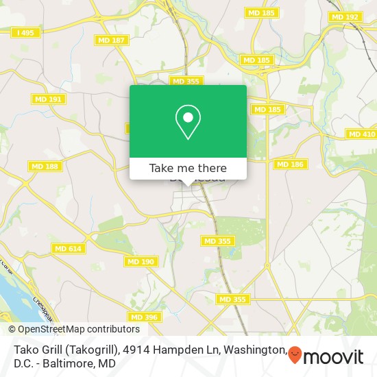 Mapa de Tako Grill (Takogrill), 4914 Hampden Ln