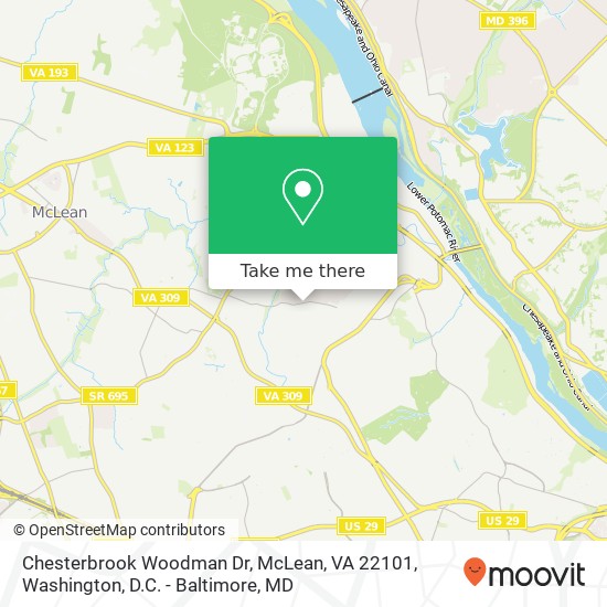 Mapa de Chesterbrook Woodman Dr, McLean, VA 22101
