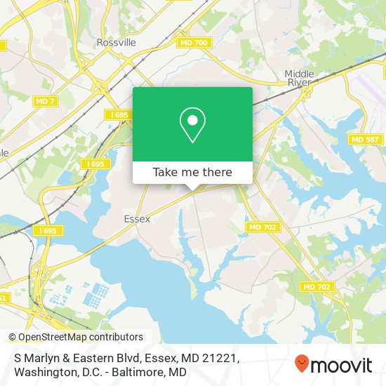 Mapa de S Marlyn & Eastern Blvd, Essex, MD 21221