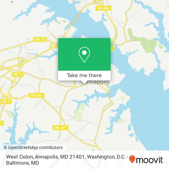 Mapa de West Colon, Annapolis, MD 21401