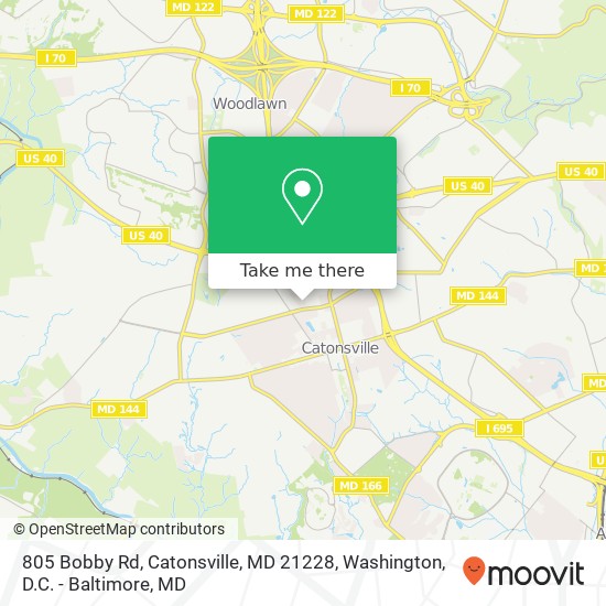 Mapa de 805 Bobby Rd, Catonsville, MD 21228