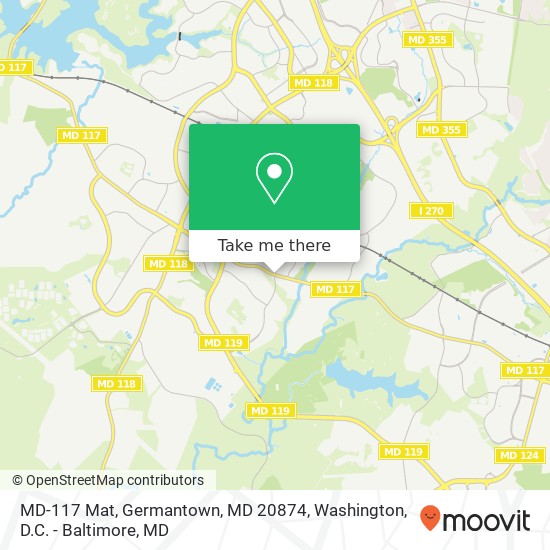 Mapa de MD-117 Mat, Germantown, MD 20874