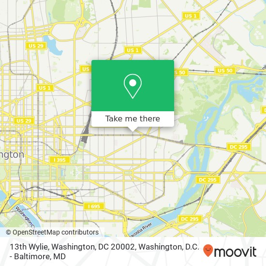 Mapa de 13th Wylie, Washington, DC 20002