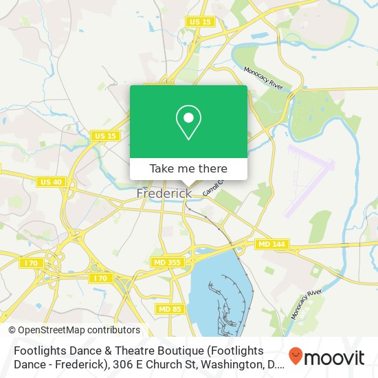 Footlights Dance & Theatre Boutique (Footlights Dance - Frederick), 306 E Church St map