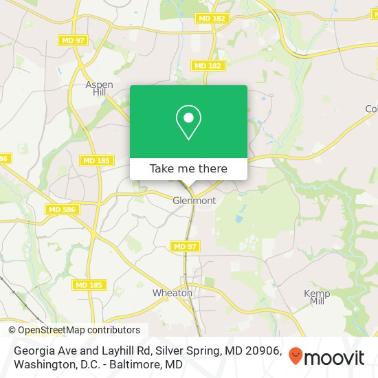 Georgia Ave and Layhill Rd, Silver Spring, MD 20906 map