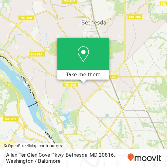 Mapa de Allan Ter Glen Cove Pkwy, Bethesda, MD 20816