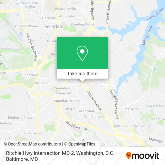 Ritchie Hwy intersection MD-2 map