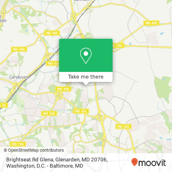 Mapa de Brightseat Rd Glena, Glenarden, MD 20706