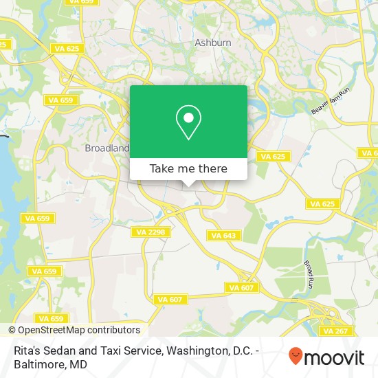 Rita's Sedan and Taxi Service map