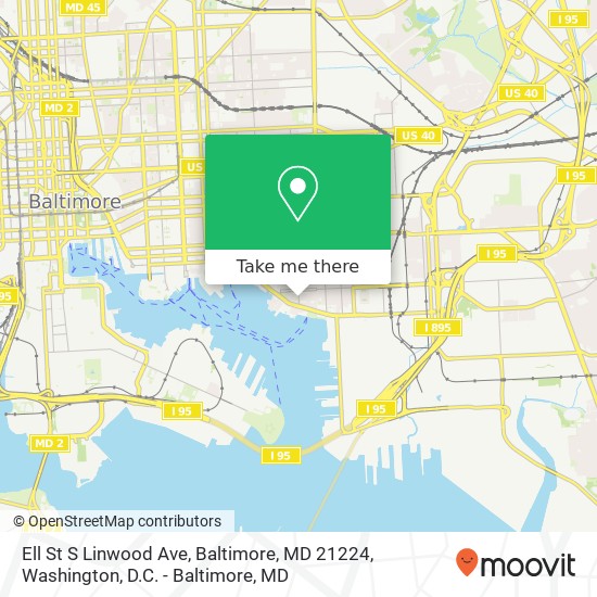 Mapa de Ell St S Linwood Ave, Baltimore, MD 21224