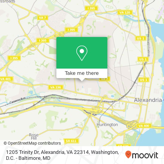 Mapa de 1205 Trinity Dr, Alexandria, VA 22314