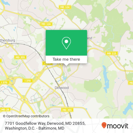 Mapa de 7701 Goodfellow Way, Derwood, MD 20855