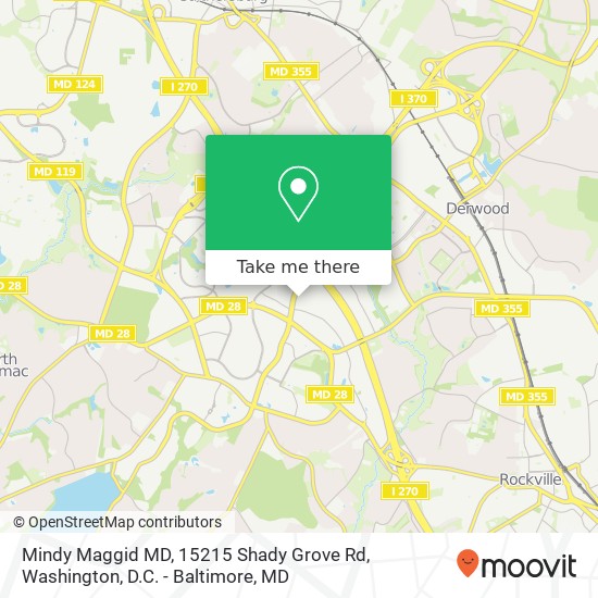 Mapa de Mindy Maggid MD, 15215 Shady Grove Rd