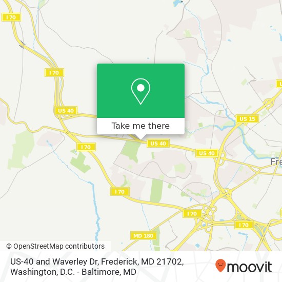 Mapa de US-40 and Waverley Dr, Frederick, MD 21702